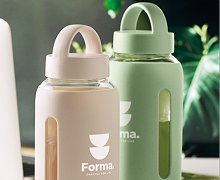 Botellas personalizadas verde y rosa